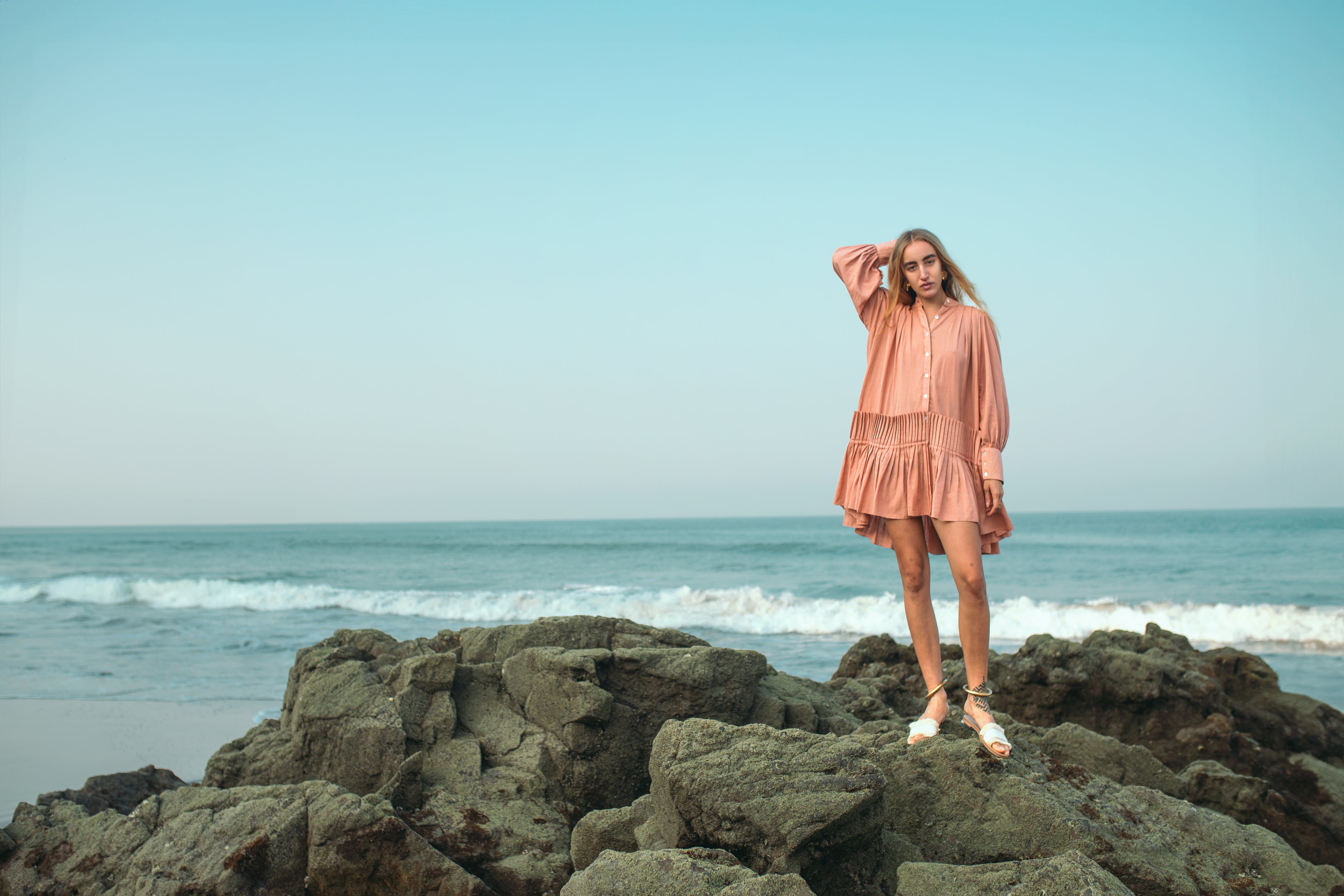 Isla - Pleated Shirt Dress