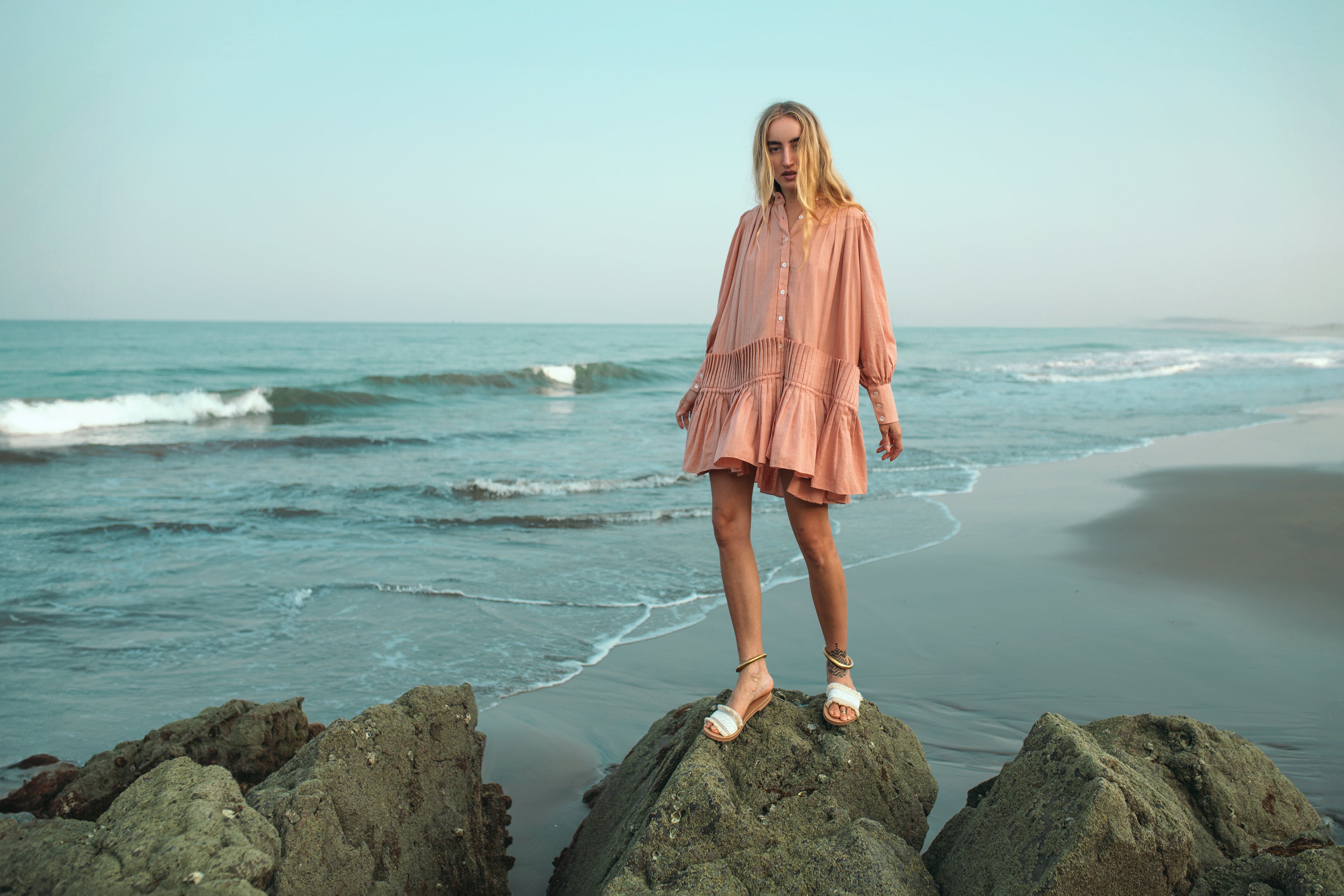 Isla - Pleated Shirt Dress