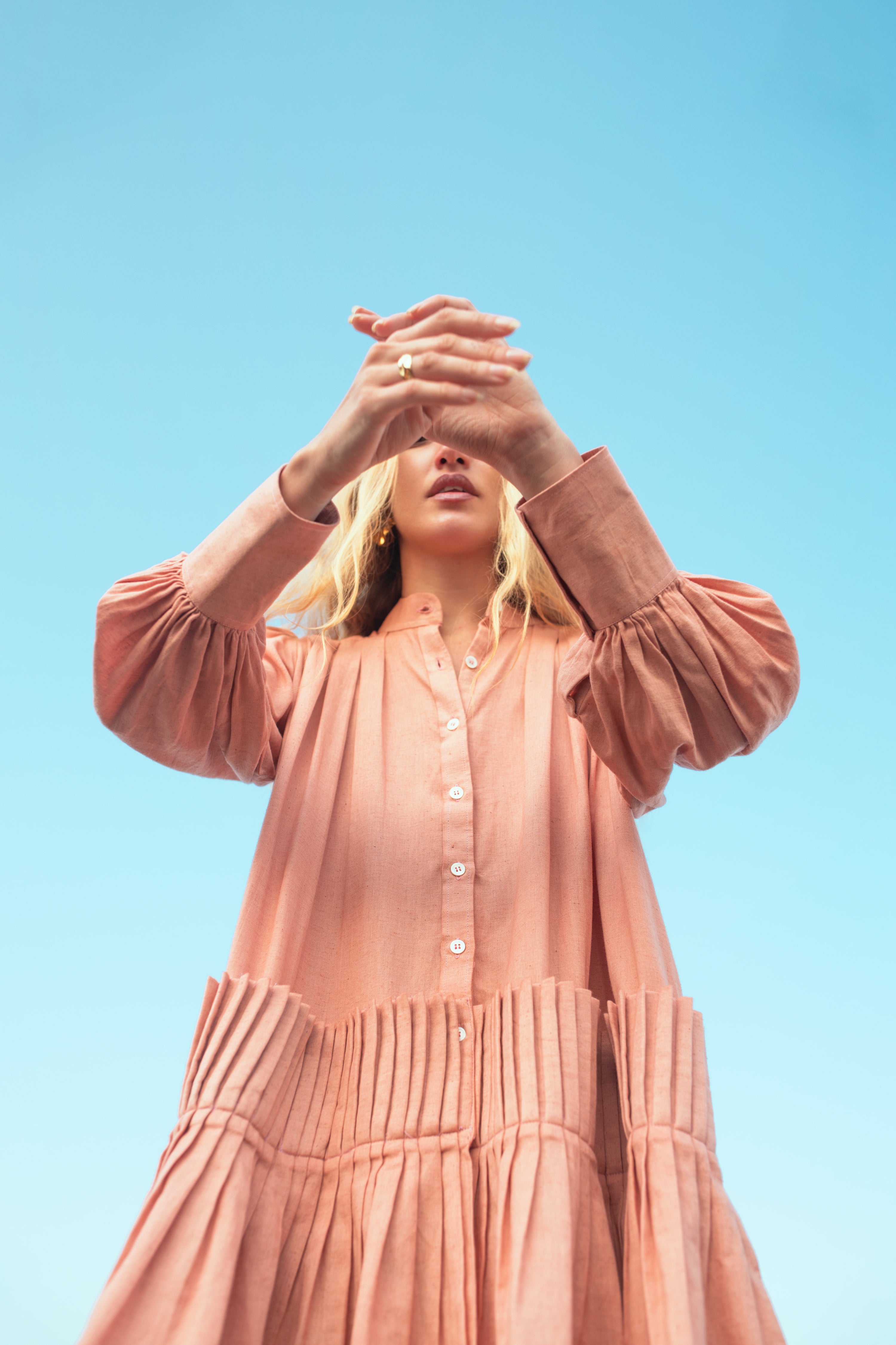 Isla - Pleated Shirt Dress