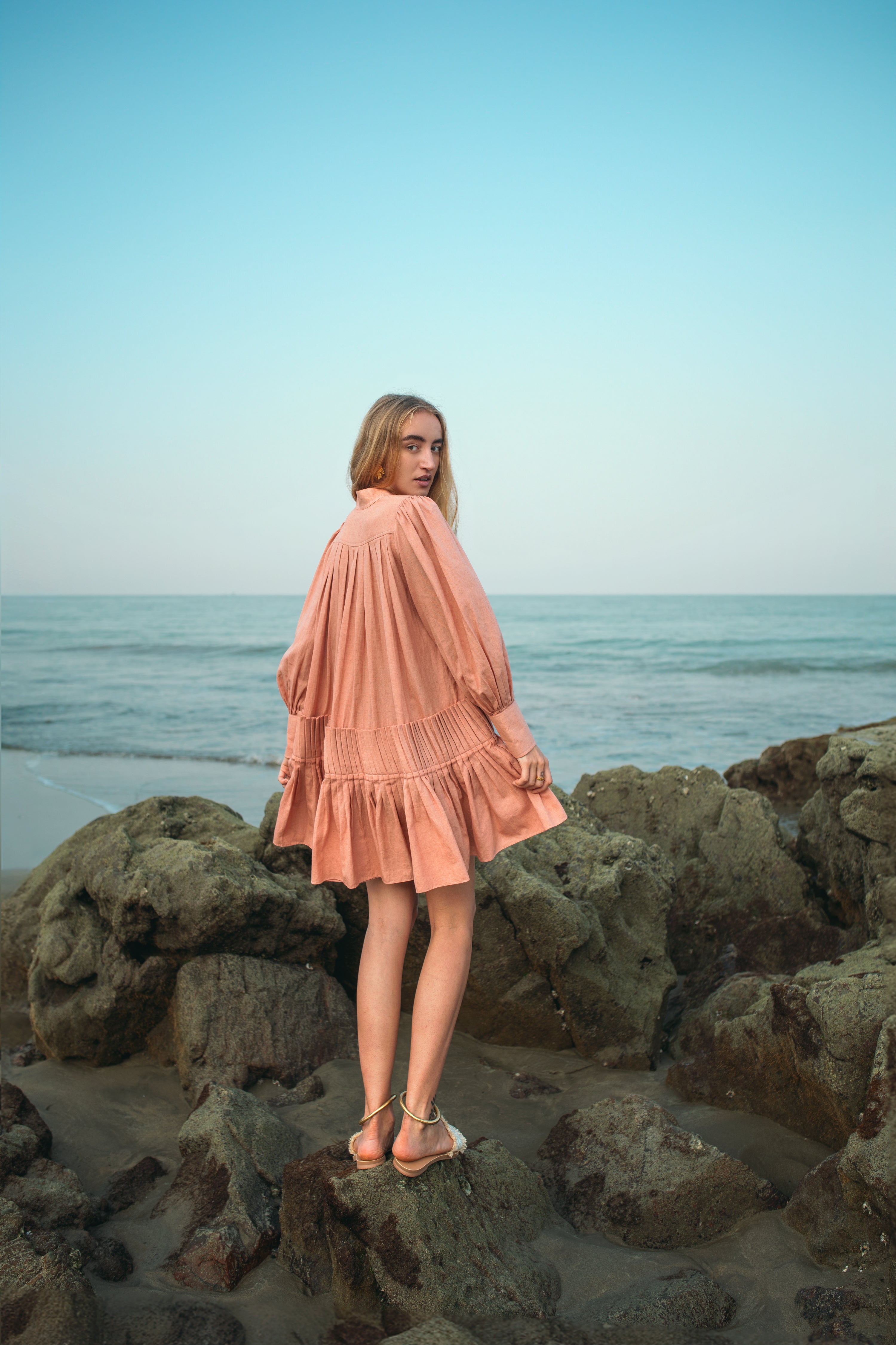 Isla - Pleated Shirt Dress