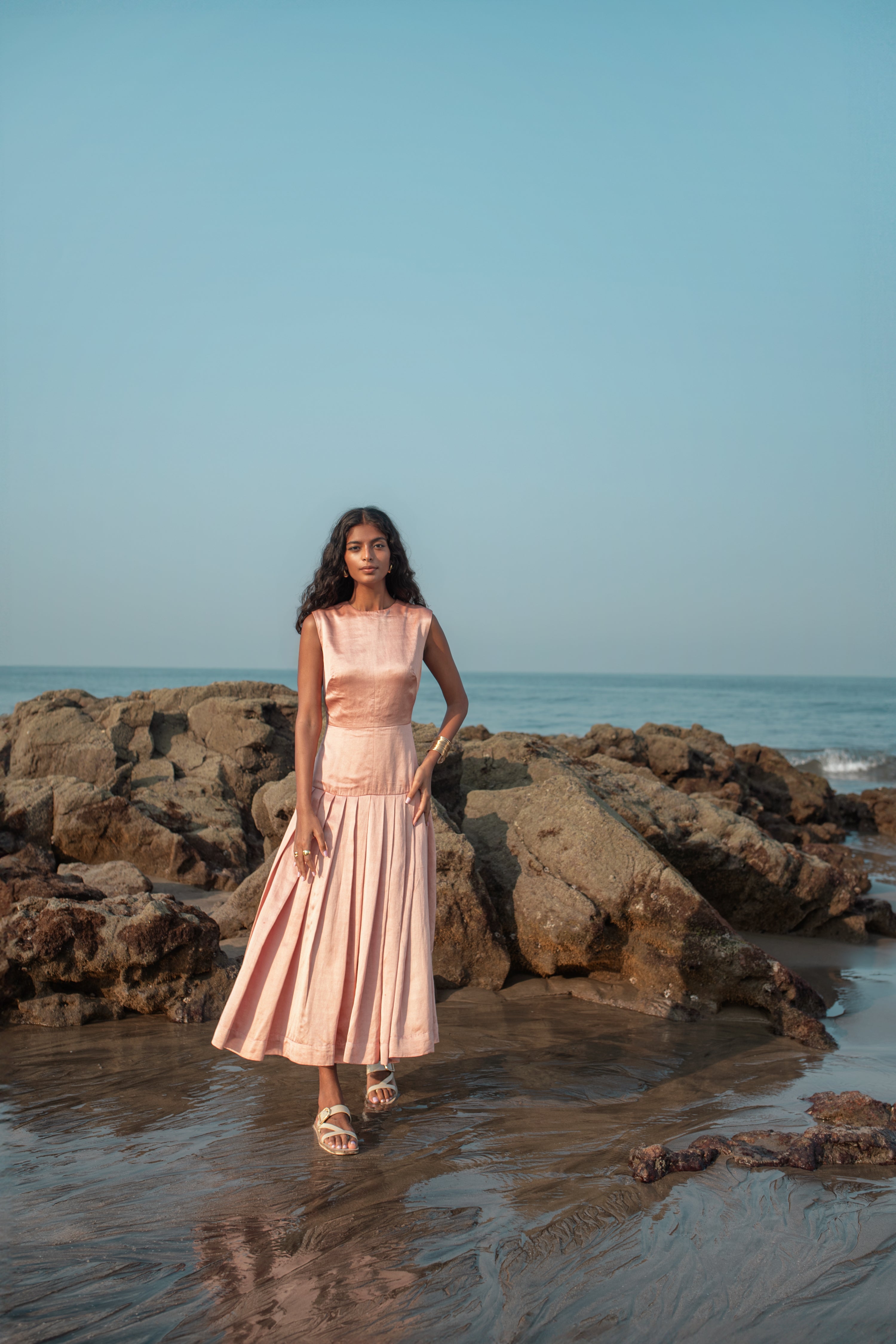 Fiora - Pleated A Line Dress