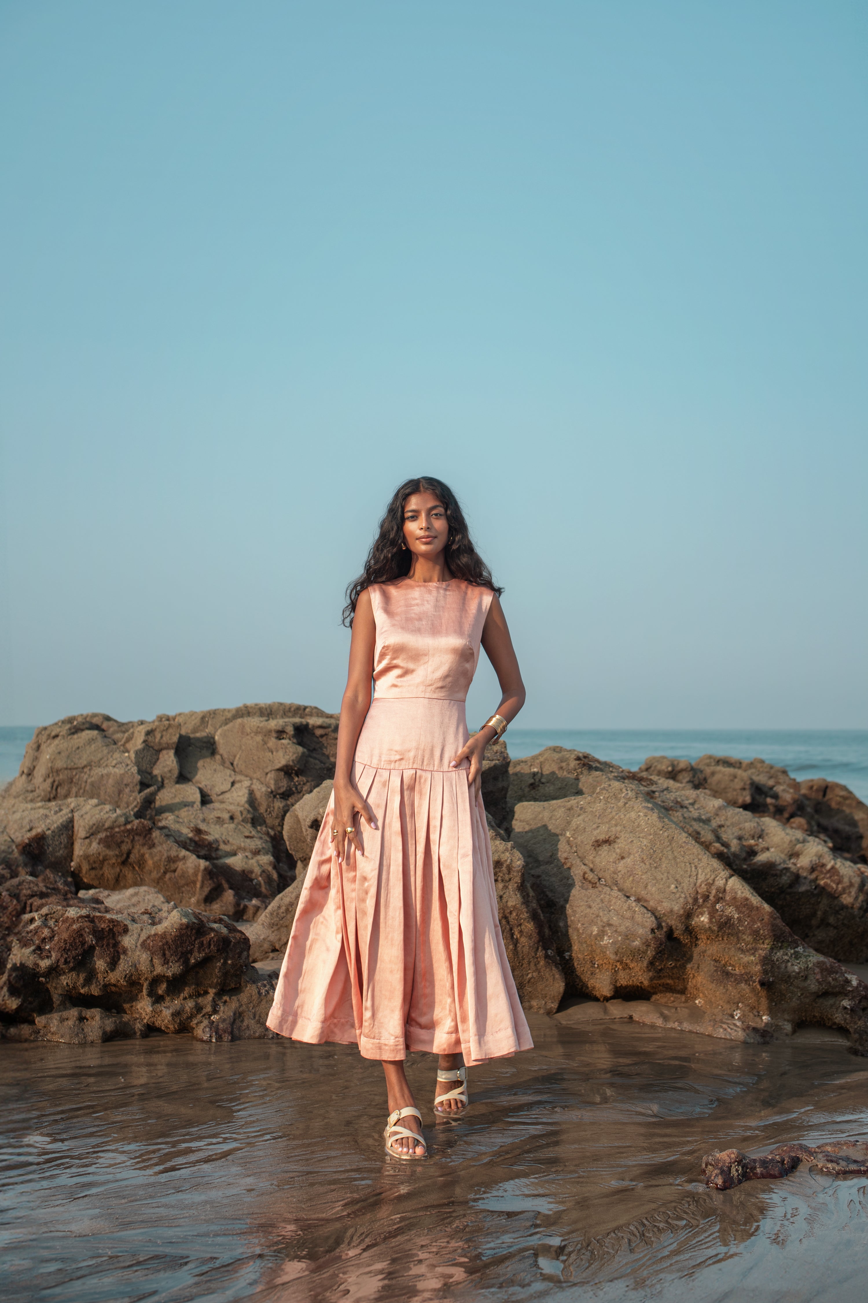 Fiora - Pleated A Line Dress