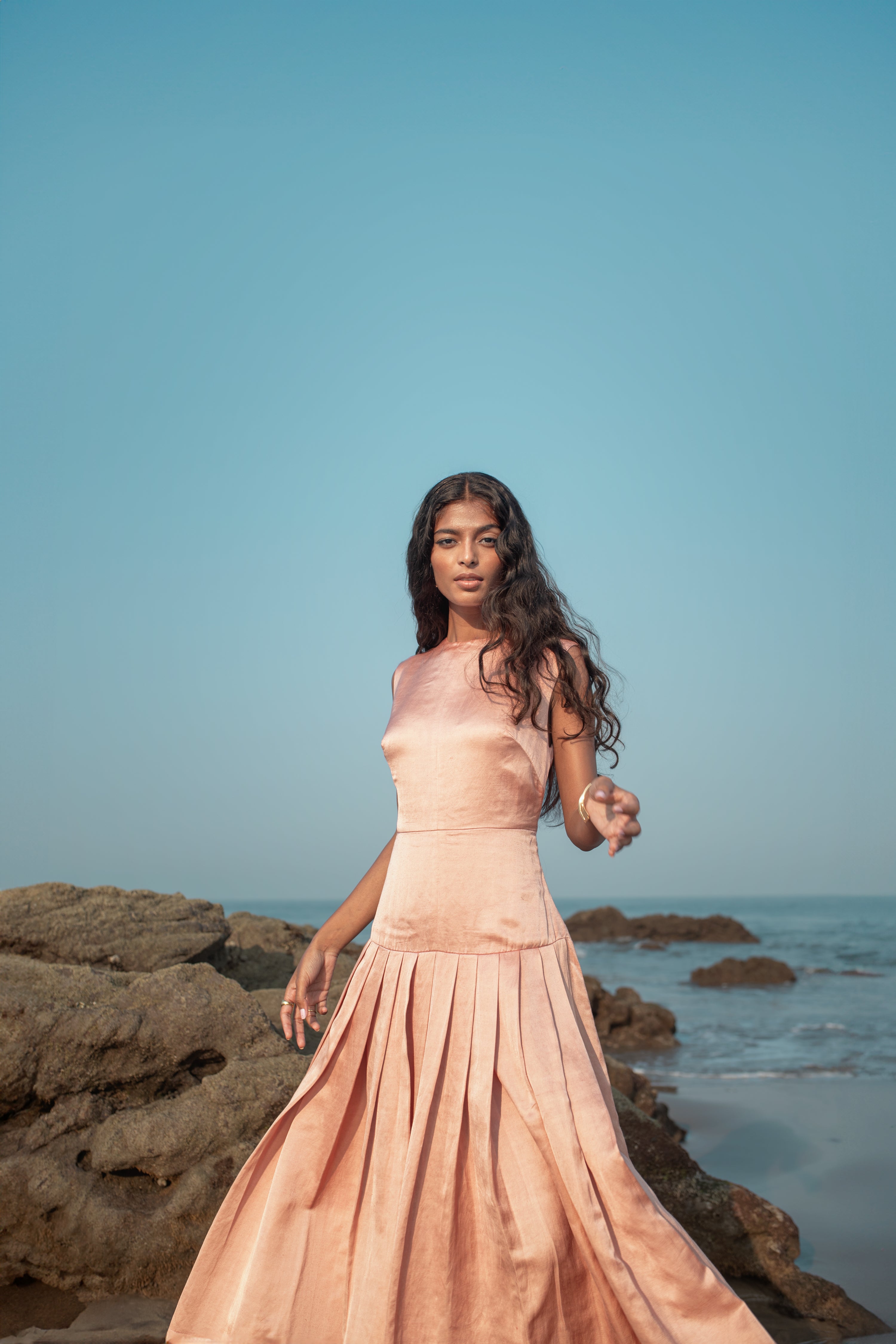 Fiora - Pleated A Line Dress