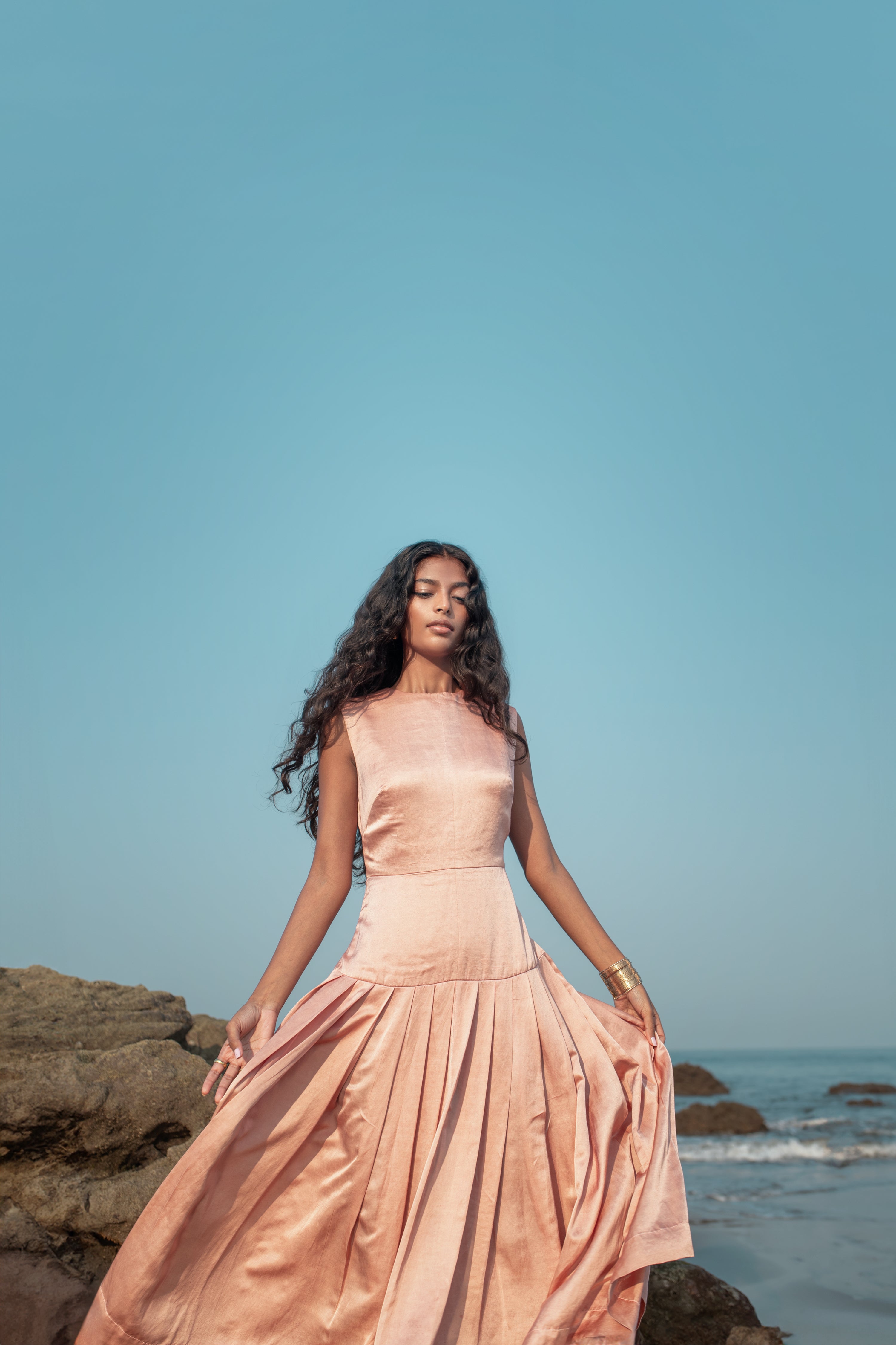 Fiora - Pleated A Line Dress