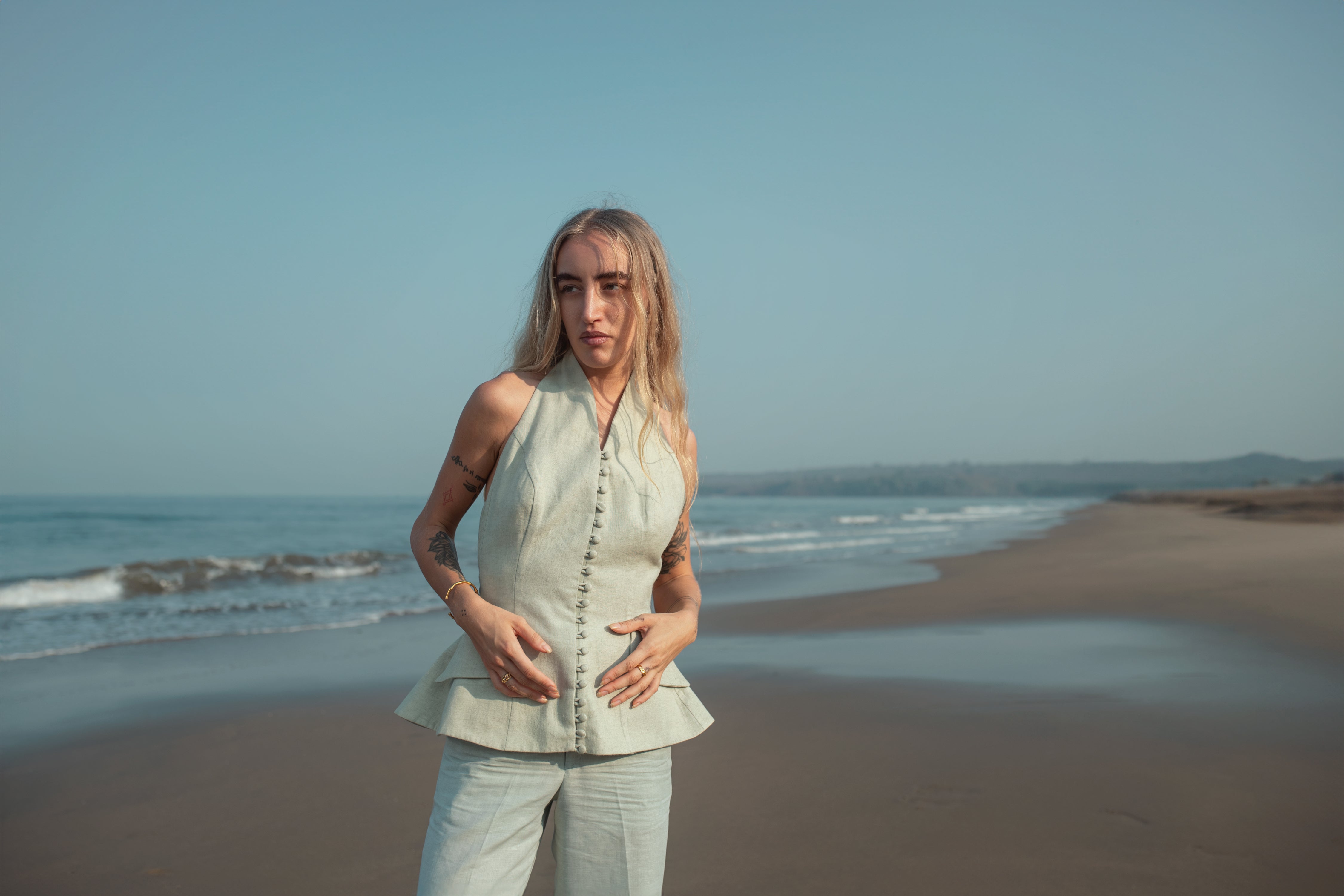 Rosa Co-ord Set - Halter Neck Top with Pants