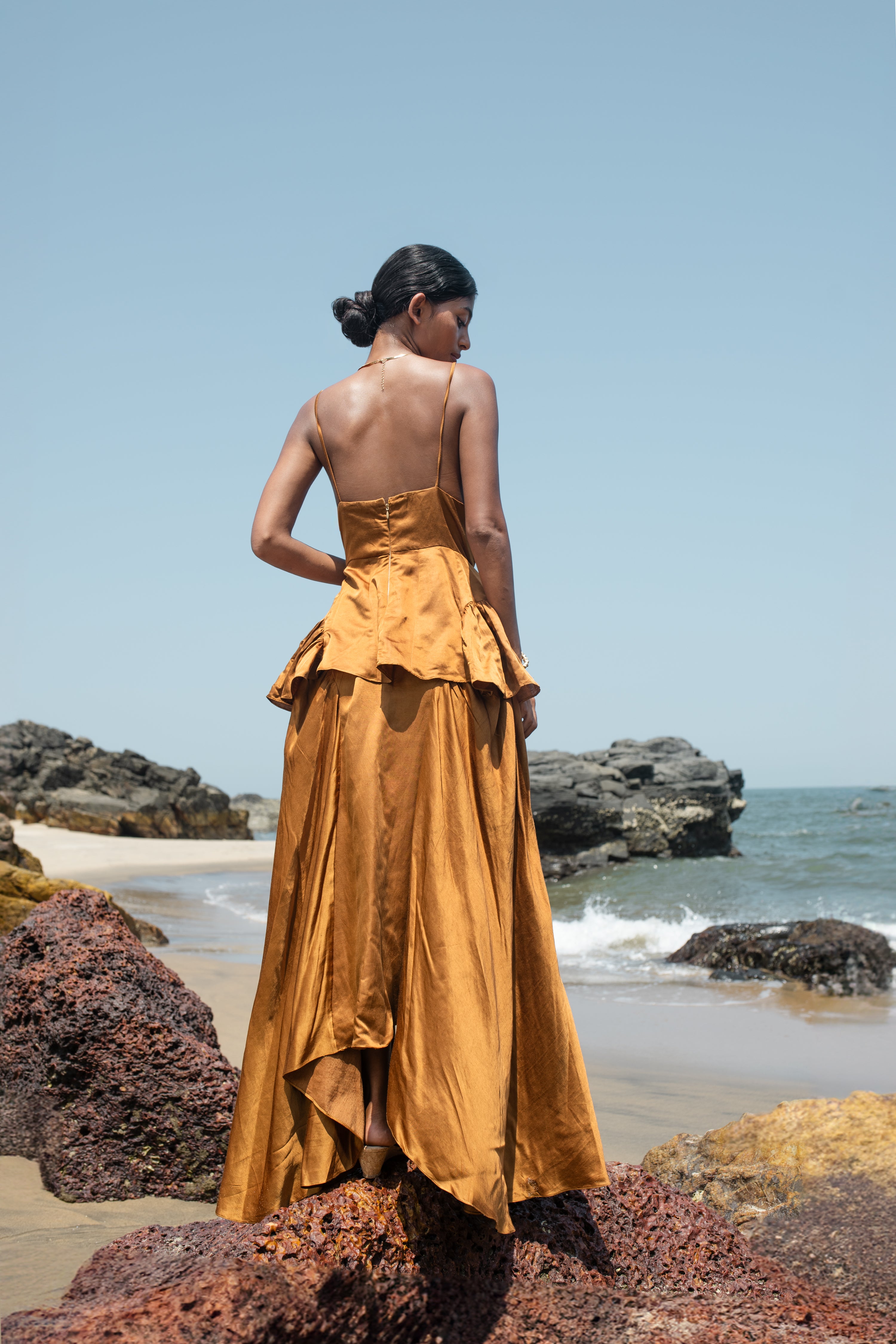 Sable Co-ord Set - Peplum Top with Mermaid Skirt